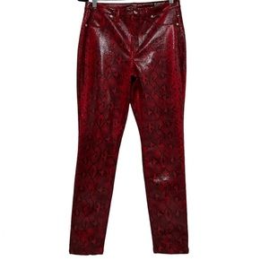 BLANK NYC red and black Snakeskin Skinny Jeans size 29 NWT